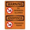 Signmission Safety Sign, OSHA WARNING, 10" Height, No Swimming Allowed Bilingual, Landscape OS-WS-D-1014-L-12718 - alternate 1